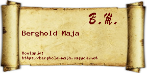 Berghold Maja névjegykártya